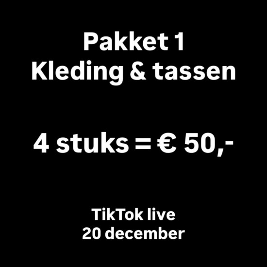 Pakket 1 Kleding & tassen TikTok live