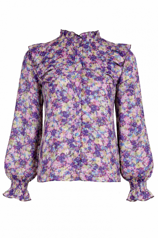 Azzurro blouse bloemenprint paars