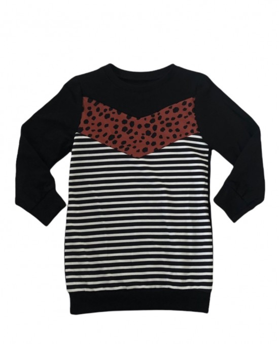 Leopard striped jurk