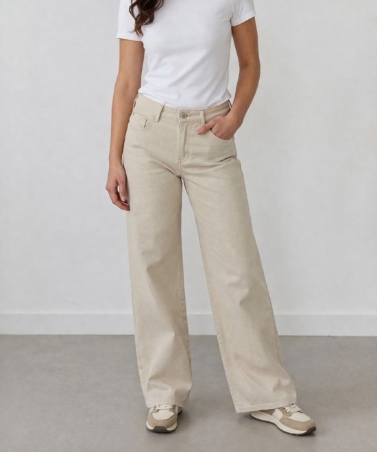 Wide leg beige Karostar