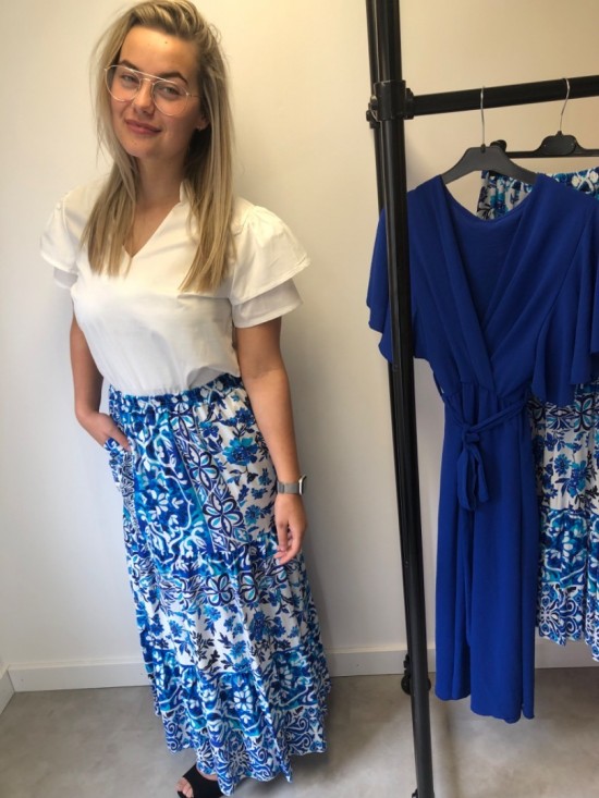 Azzurro vlindermouw top wit