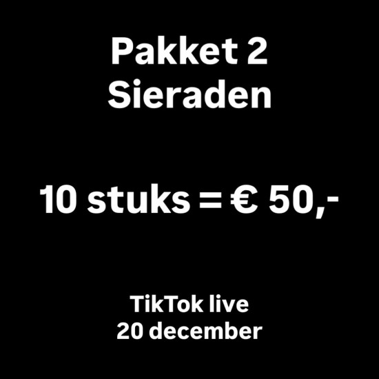 Pakket 2 Sieraden TikTok live