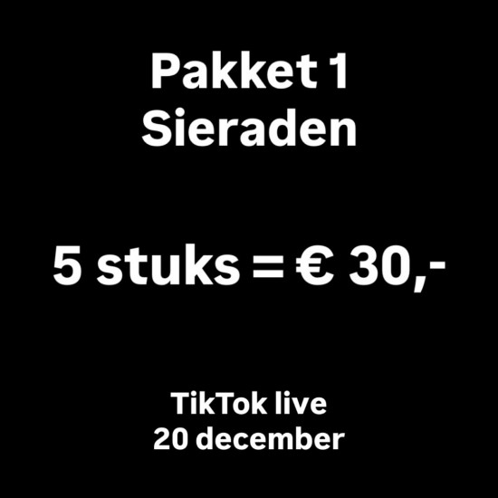 Pakket 1 Sieraden TikTok live