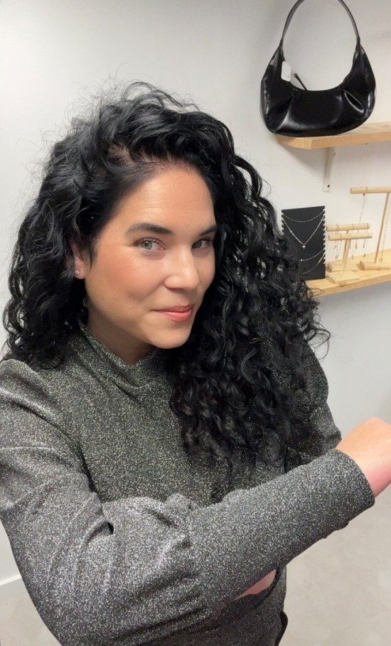 Wauw glitter top pofmouw grijs