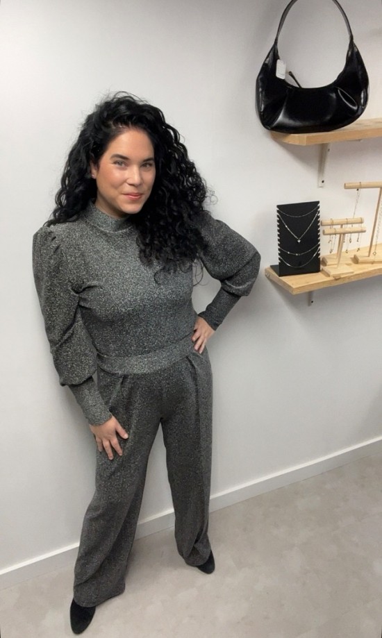 Wauw glitter broek grijs