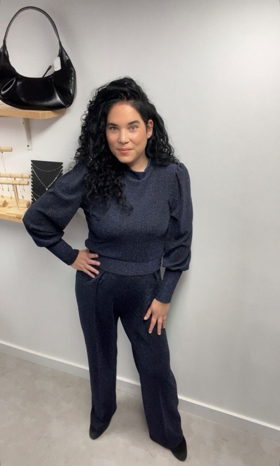 Wauw glitter broek blauw