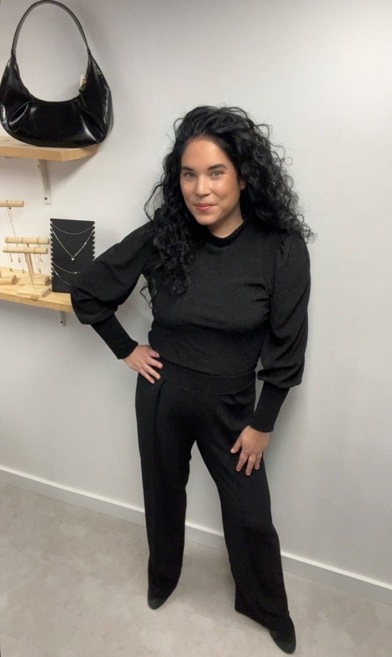 Wauw glitter broek zwart