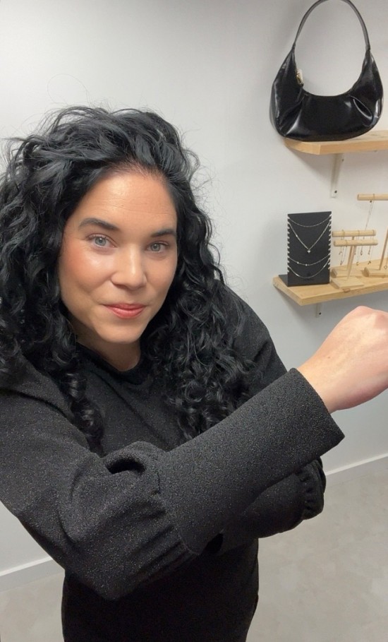 Wauw glitter top pofmouw zwart