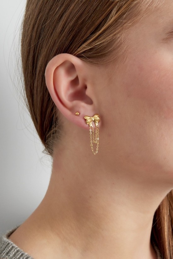 Oorknopjes strik goud