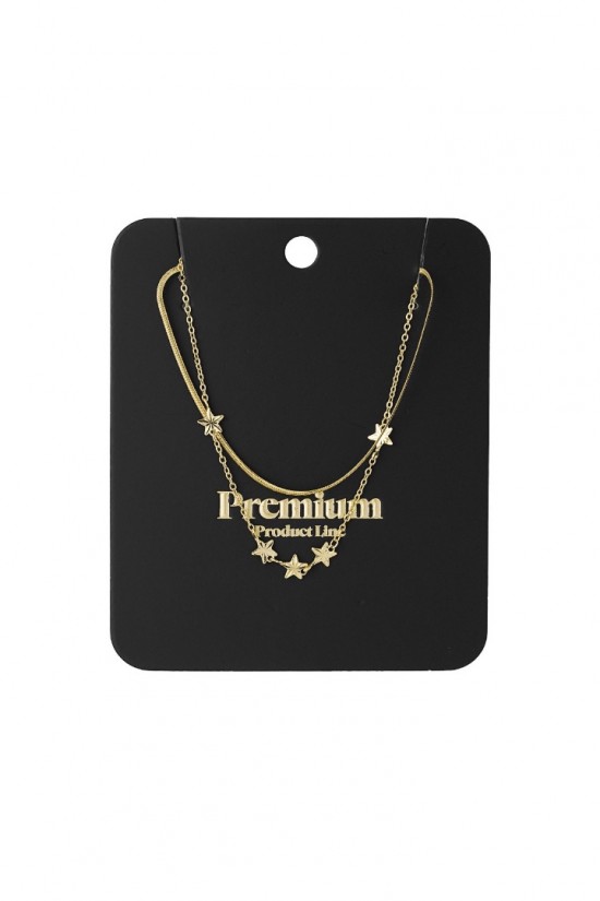 Ketting tweelaags sterren goud