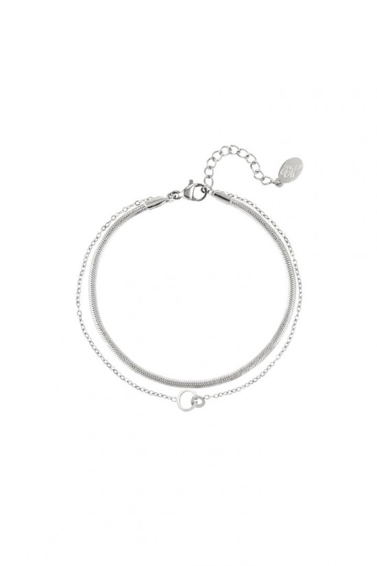 Armband verbonden cirkels zilver