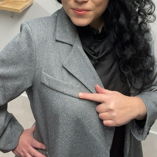 Glitter blazer grijs