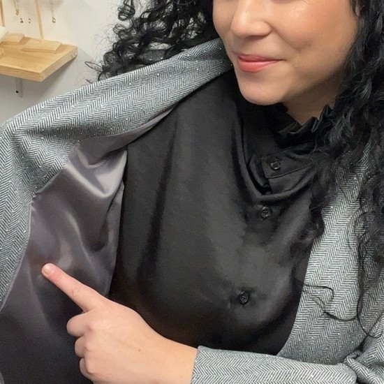 Glitter blazer grijs