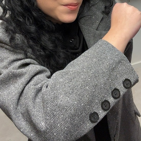 Glitter blazer antraciet