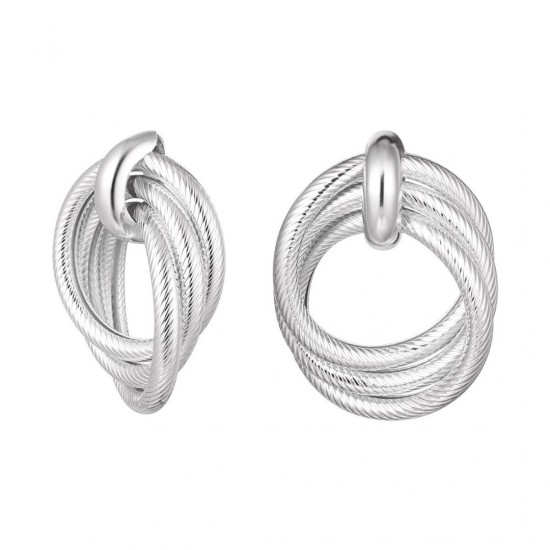 Oorbellen statement print zilver