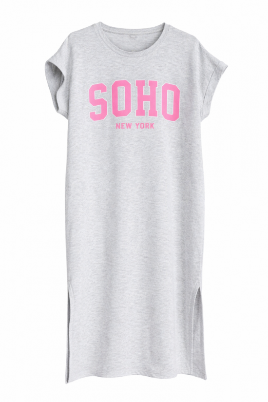 Wauw Soho t-shirt jurk grijs