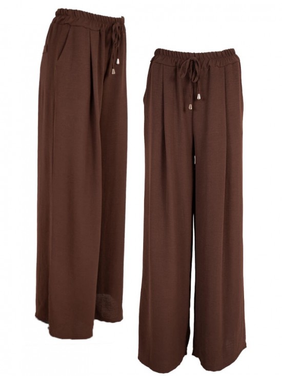 Wide leg broek Azzurro donkerbruin