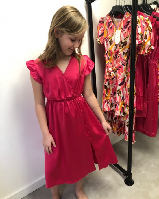 Midi jurk fuchsia