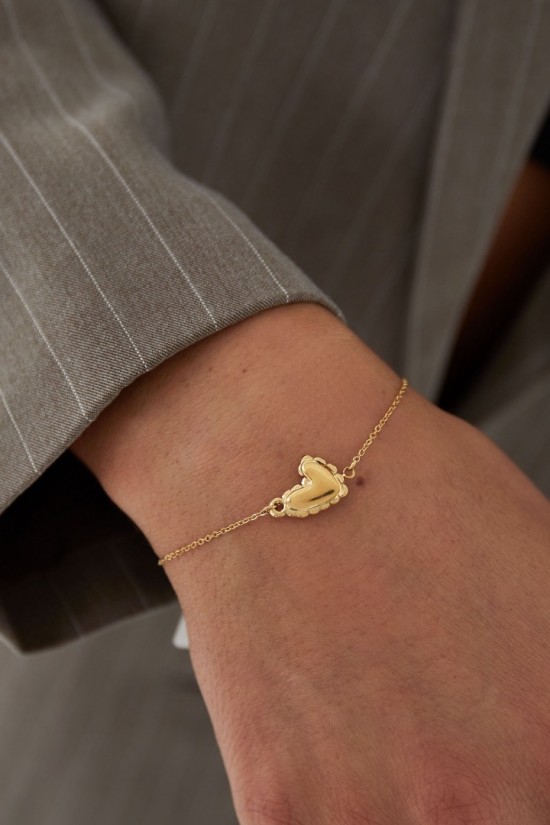 Armband omrand hart goud