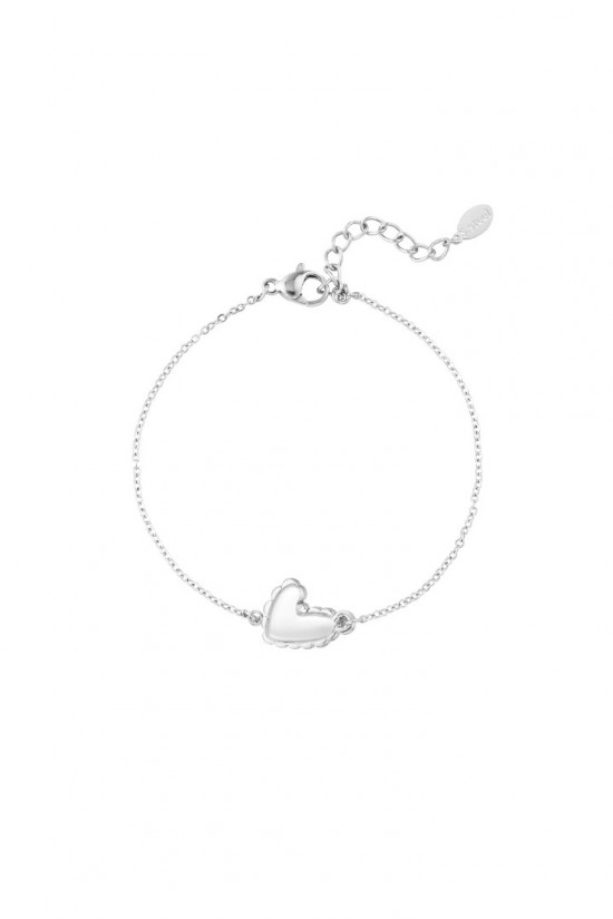 Armband omrand hart zilver