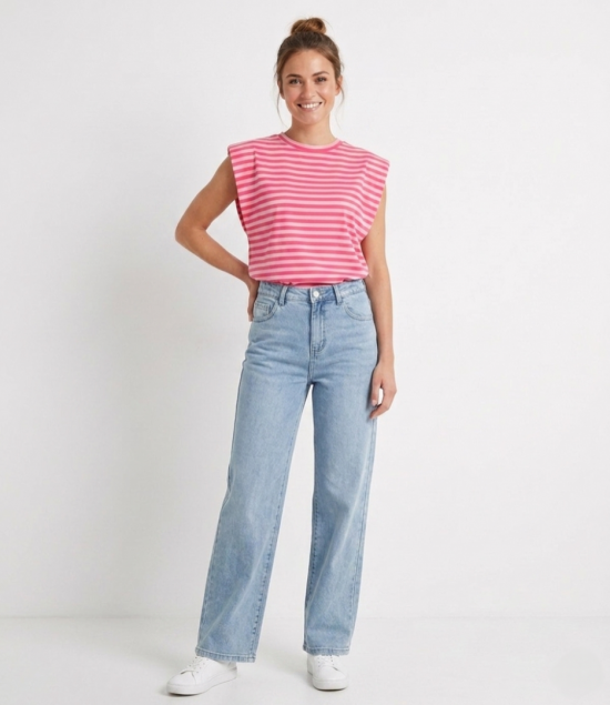 Azzurro gestreepte top roze