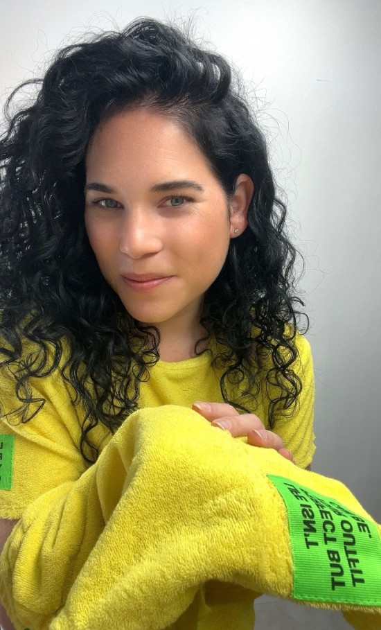 2 delig badstof set geel