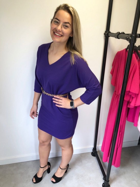 Paarse jurk + riem