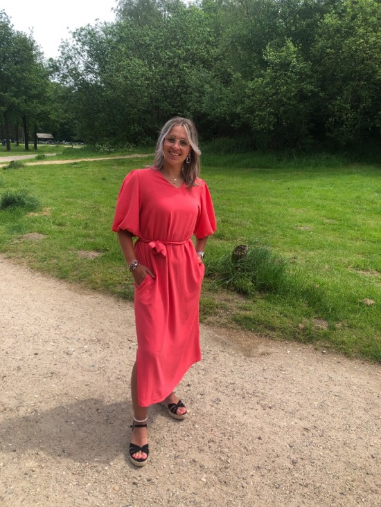 Azzurro maxi jurk koraal