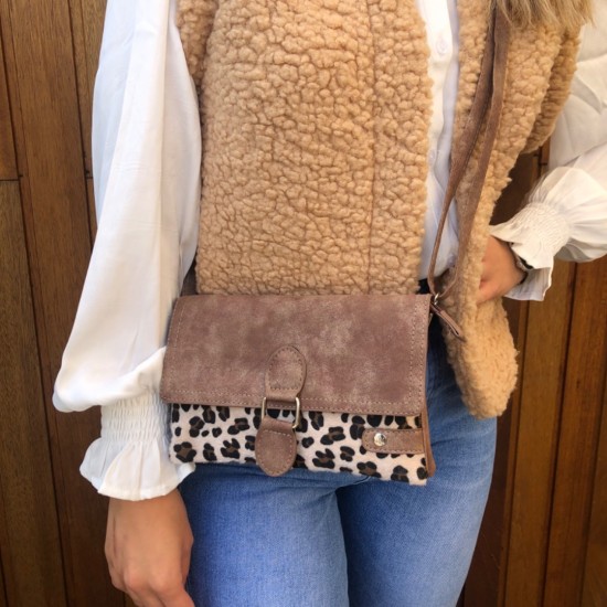 Crossbody tas Leopard Brown
