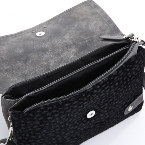 Crossbody tas Cheetah Black gray silver