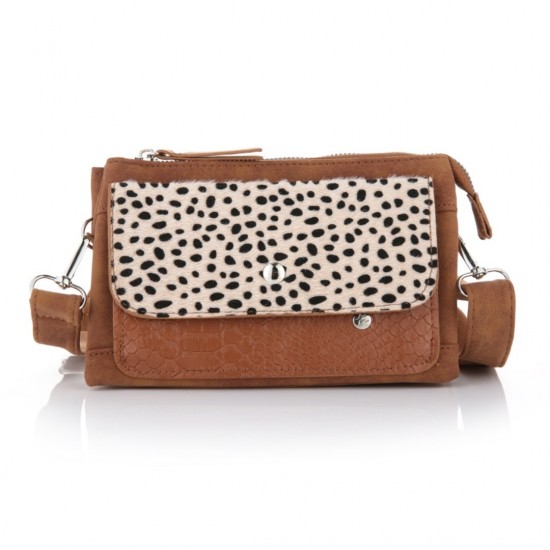 Crossbody tas Cheetah cognac