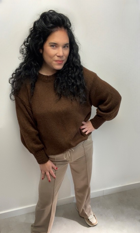 Wauw sweater donkerbruin