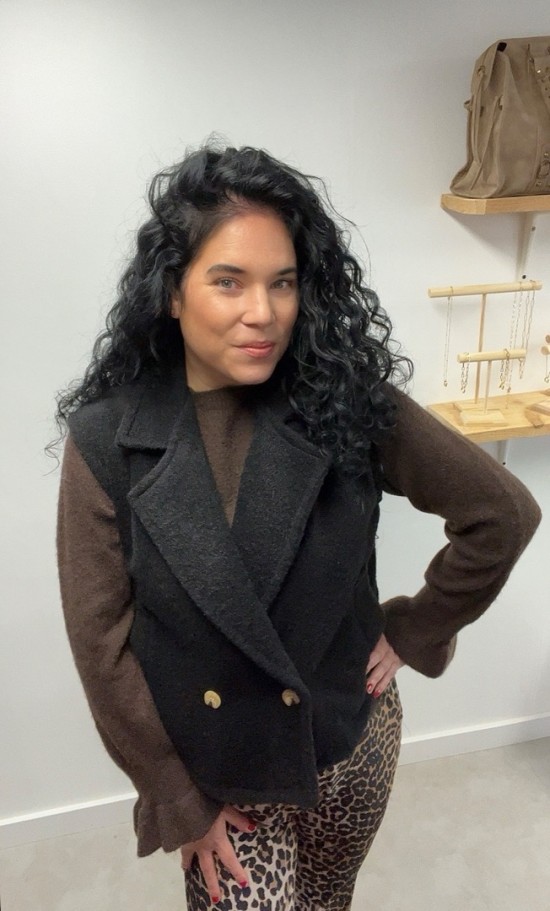 Gilet met kraag zwart