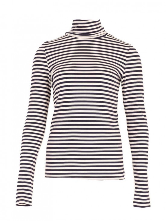 Azzurro gestreepte col longsleeve - Donkerblauw