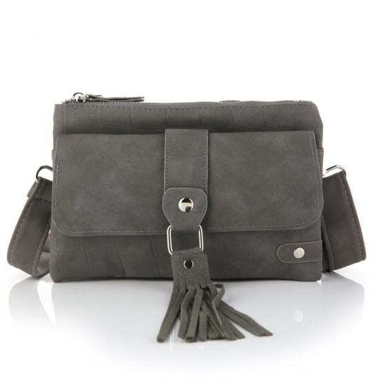 Crossbody tas Donker Grijs kwast