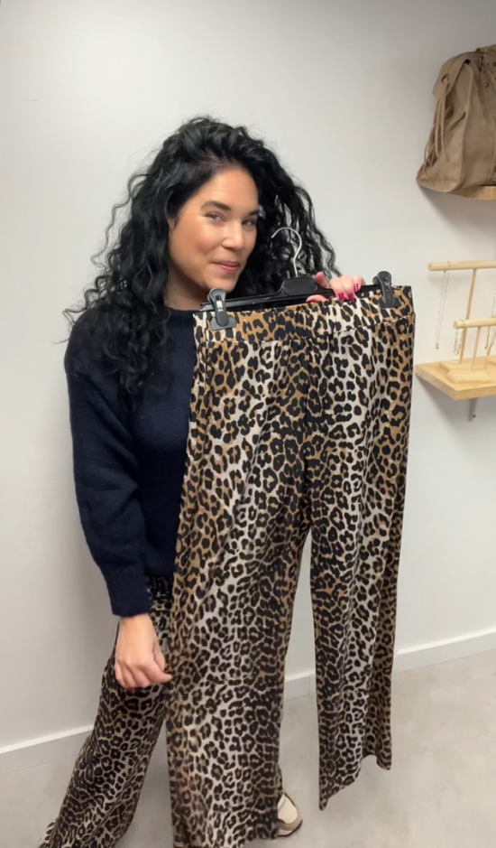 Azzurro travel leopard broek