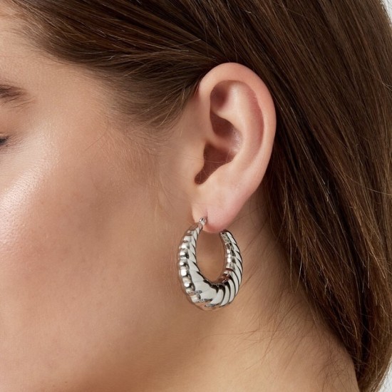 Oorbellen twist zilver