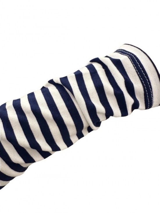 Azzurro gestreepte col longsleeve - Donkerblauw