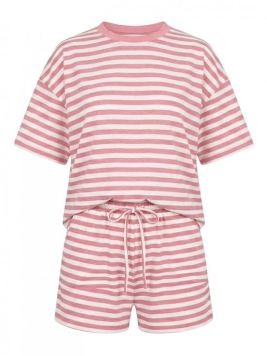 Set roze wit gestreept