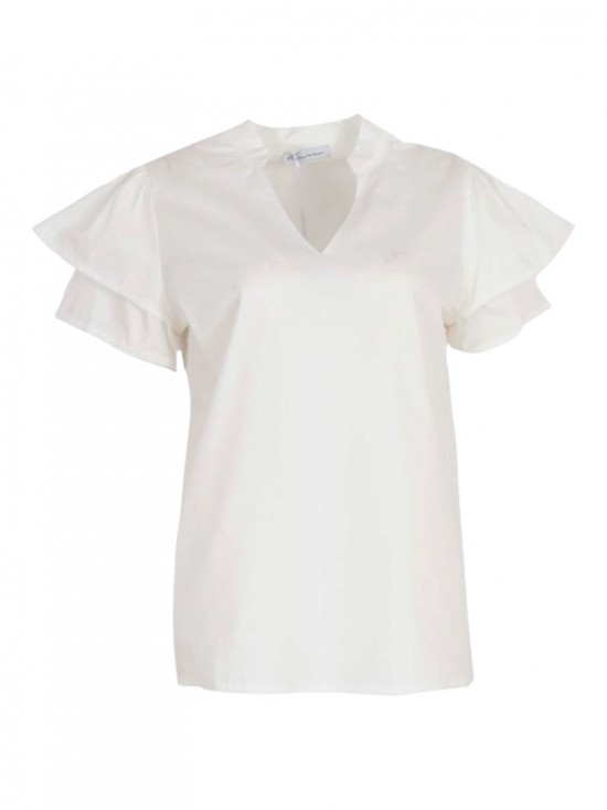Azzurro vlindermouw top wit